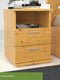 Nobis Kiefer Massivholz Nachttisch Nachtschrank | 2-Schubladen 1-Regal | 100% Bio Kiefer
