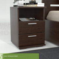 Nobis Kiefer Massivholz Nachttisch Nachtschrank | 2-Schubladen 1-Regal | 100% Bio Kiefer