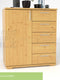 Nobis Kommode Sideboard 90-er | Anrichte | 5-Schubladen | 1-Türig | 100% Bio Kiefer Massivholz