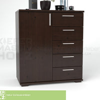 Nobis Kommode Sideboard 90-er | Anrichte | 5-Schubladen | 1-Türig | 100% Bio Kiefer Massivholz