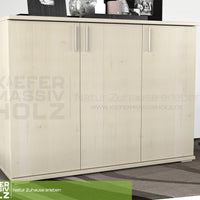 Nobis Kommode Sideboard 120-er | Anrichte | 3-Türig | 100% Bio Kiefer Massivholz