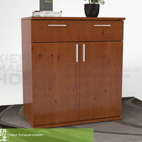 Nobis Kommode Sideboard 90-er | Anrichte | 2-Schubladen und 2-Türig | 100% Bio Kiefer Massivholz
