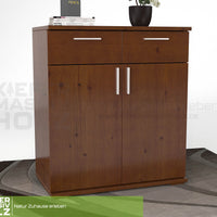 Nobis Kommode Sideboard 90-er | Anrichte | 2-Schubladen und 2-Türig | 100% Bio Kiefer Massivholz
