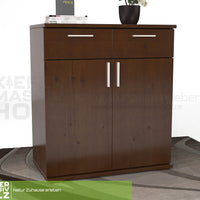 Nobis Kommode Sideboard 90-er | Anrichte | 2-Schubladen und 2-Türig | 100% Bio Kiefer Massivholz