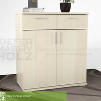 Nobis Kommode Sideboard 90-er | Anrichte | 2-Schubladen und 2-Türig | 100% Bio Kiefer Massivholz
