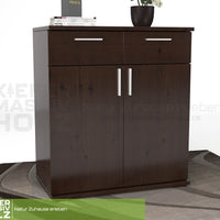 Nobis Kommode Sideboard 90-er | Anrichte | 2-Schubladen und 2-Türig | 100% Bio Kiefer Massivholz
