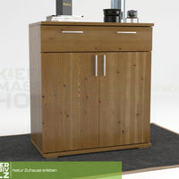 Nobis Kommode Sideboard | 1-Schublade | 2-Türig | 90cm hoch | 100% Bio Kiefer Massivholz