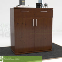 Nobis Kommode Sideboard | 1-Schublade | 2-Türig | 90cm hoch | 100% Bio Kiefer Massivholz