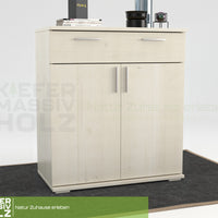 Nobis Kommode Sideboard | 1-Schublade | 2-Türig | 90cm hoch | 100% Bio Kiefer Massivholz