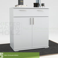 Nobis Kommode Sideboard | 1-Schublade | 2-Türig | 90cm hoch | 100% Bio Kiefer Massivholz