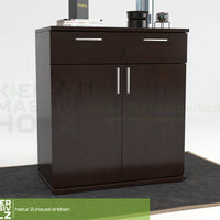 Nobis Kommode Sideboard | 1-Schublade | 2-Türig | 90cm hoch | 100% Bio Kiefer Massivholz