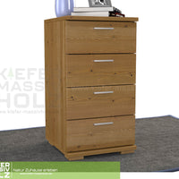 Nobis Schubladenkommode Sideboard | 4-Schubladen | 74cm hoch | 100% Bio Kiefer Massivholz