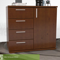 Nobis Kommode Sideboard | Anrichte | 4 kleine Schubladen 1 Türig | 100% Bio Kiefer Massivholz