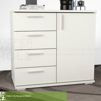 Nobis Kommode Sideboard | Anrichte | 4 kleine Schubladen 1 Türig | 100% Bio Kiefer Massivholz
