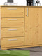 Nobis Kommode Sideboard | Anrichte | 4 kleine Schubladen 1 Türig | 100% Bio Kiefer Massivholz
