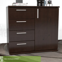 Nobis Kommode Sideboard | Anrichte | 4 kleine Schubladen 1 Türig | 100% Bio Kiefer Massivholz