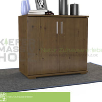 Nobis Kommode Sideboard | Anrichte | 2-Türig | 74cm hoch | 100% Bio Kiefer Massivholz