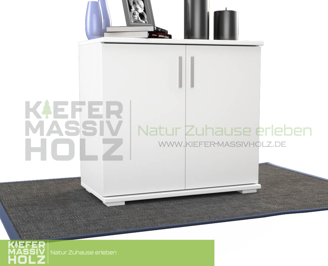 Nobis Kommode Sideboard | Anrichte | 2-Türig | 74cm hoch | 100% Bio Kiefer Massivholz