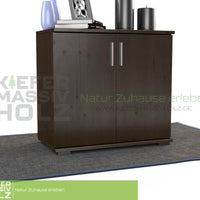 Nobis Kommode Sideboard | Anrichte | 2-Türig | 74cm hoch | 100% Bio Kiefer Massivholz