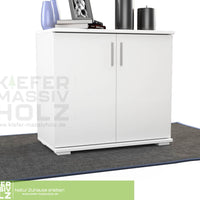 Nobis Kommode Sideboard | Anrichte | 2-Türig | 90cm hoch | 100% Bio Kiefer Massivholz