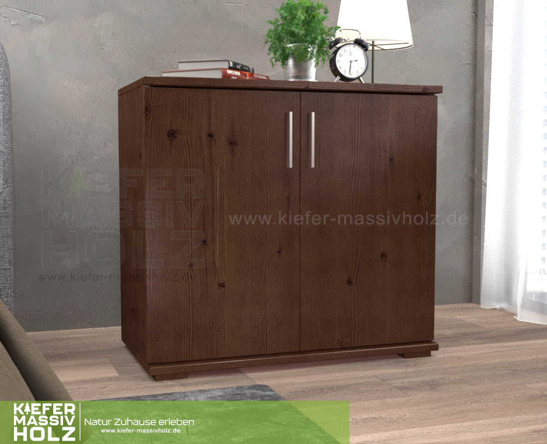 Nobis Kommode Sideboard | Anrichte | 2-Türig | 90cm hoch | 100% Bio Kiefer Massivholz