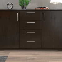 Nobis Kommode Sideboard | Anrichte | 4-Schubladen - 2-Türig | 100% Bio Kiefer Massivholz
