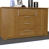 Nobis Kommode Sideboard | Anrichte | 4-Schubladen - 2-Türig | 100% Bio Kiefer Massivholz