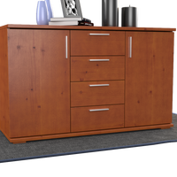 Nobis Kommode Sideboard | Anrichte | 4-Schubladen - 2-Türig | 100% Bio Kiefer Massivholz