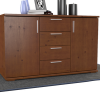 Nobis Kommode Sideboard | Anrichte | 4-Schubladen - 2-Türig | 100% Bio Kiefer Massivholz