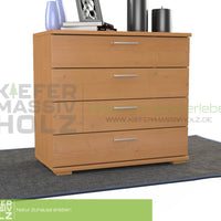 Nobis Kommode Sideboard | Anrichte | 4-Schubladen | 100% Bio Kiefer Massivholz