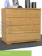 Nobis Kommode Sideboard | Anrichte | 4-Schubladen | 100% Bio Kiefer Massivholz