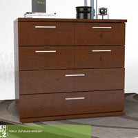Nobis Kommode Sideboard | Anrichte | 4 kleine und 2 große Schubladen | 100% Bio Kiefer Massivholz