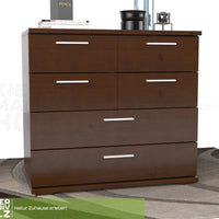Nobis Kommode Sideboard | Anrichte | 4 kleine und 2 große Schubladen | 100% Bio Kiefer Massivholz