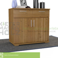 Nobis Kommode Sideboard | Anrichte | 2-Türig mit 2 Schubladen | 100% Bio Kiefer Massivholz