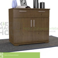 Nobis Kommode Sideboard | Anrichte | 2-Türig mit 2 Schubladen | 100% Bio Kiefer Massivholz