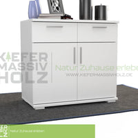 Nobis Kommode Sideboard | Anrichte | 2-Türig mit 2 Schubladen | 100% Bio Kiefer Massivholz
