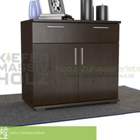 Nobis Kommode Sideboard | Anrichte | 2-Türig mit 2 Schubladen | 100% Bio Kiefer Massivholz