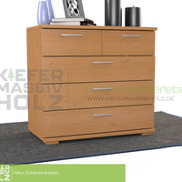Nobis Kommode Sideboard | Anrichte | 5-Schubladen | 100% Bio Kiefer Massivholz