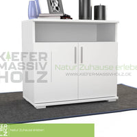 Nobis Kommode Sideboard | Anrichte | 2-Türig mit Regalfach | 100% Bio Kiefer Massivholz