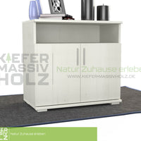 Nobis Kommode Sideboard | Anrichte | 2-Türig mit Regalfach | 100% Bio Kiefer Massivholz