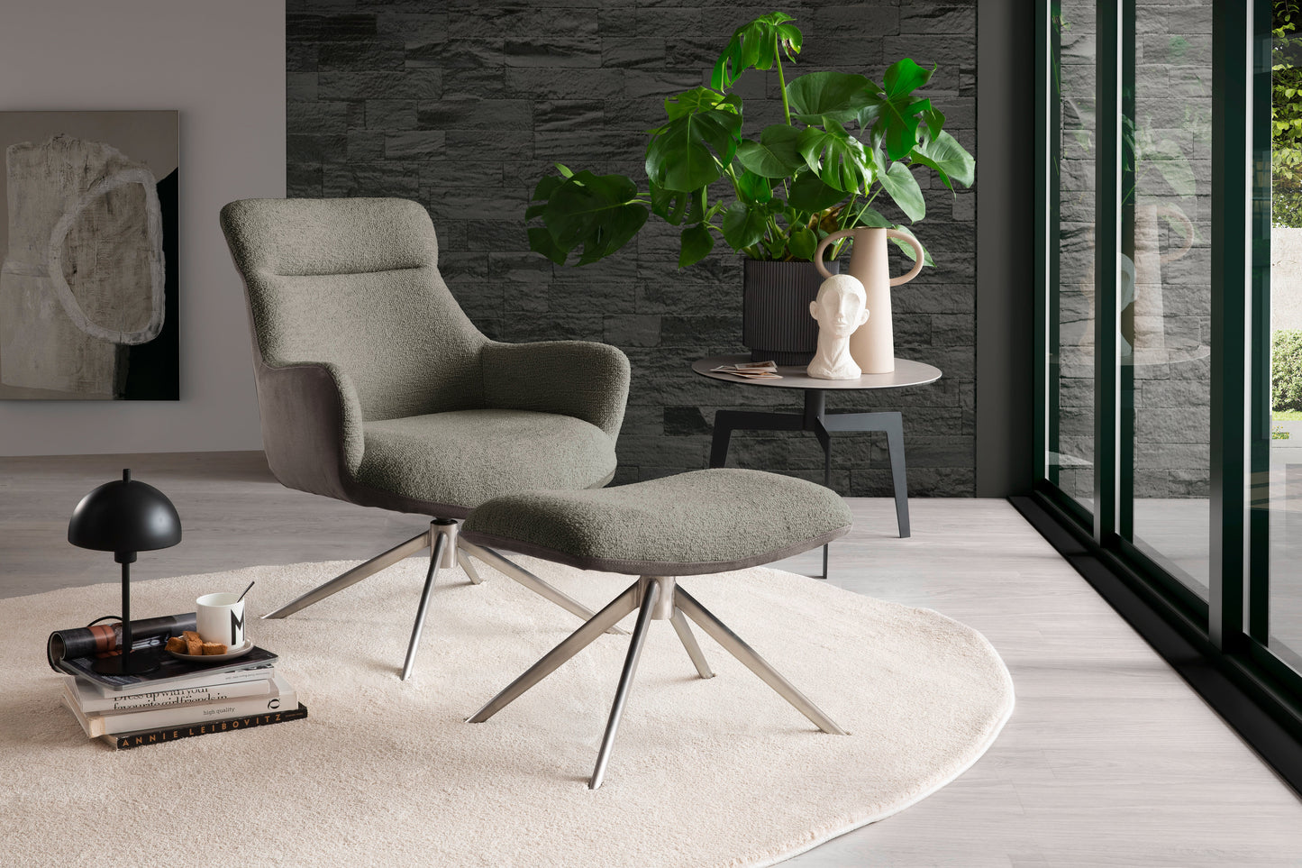 PELION Loungesessel inkl. Hocker