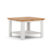 Milano Elite Massivholz Kiefer Couchtisch | Farbe Weiß/Kiefer