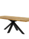 Esstisch mit Ansteckplatten, 160 (240) x90cm, Eiche massiv Baumkante und Spidergestell