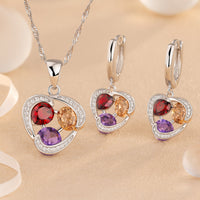 Schmuck Set aus 925er Sterling Silber, Rainbow Diamonds