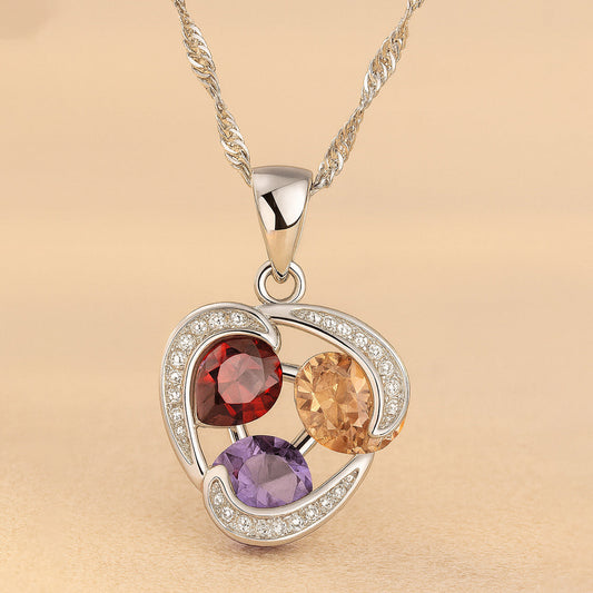 Schmuck Set aus 925er Sterling Silber, Rainbow Diamonds