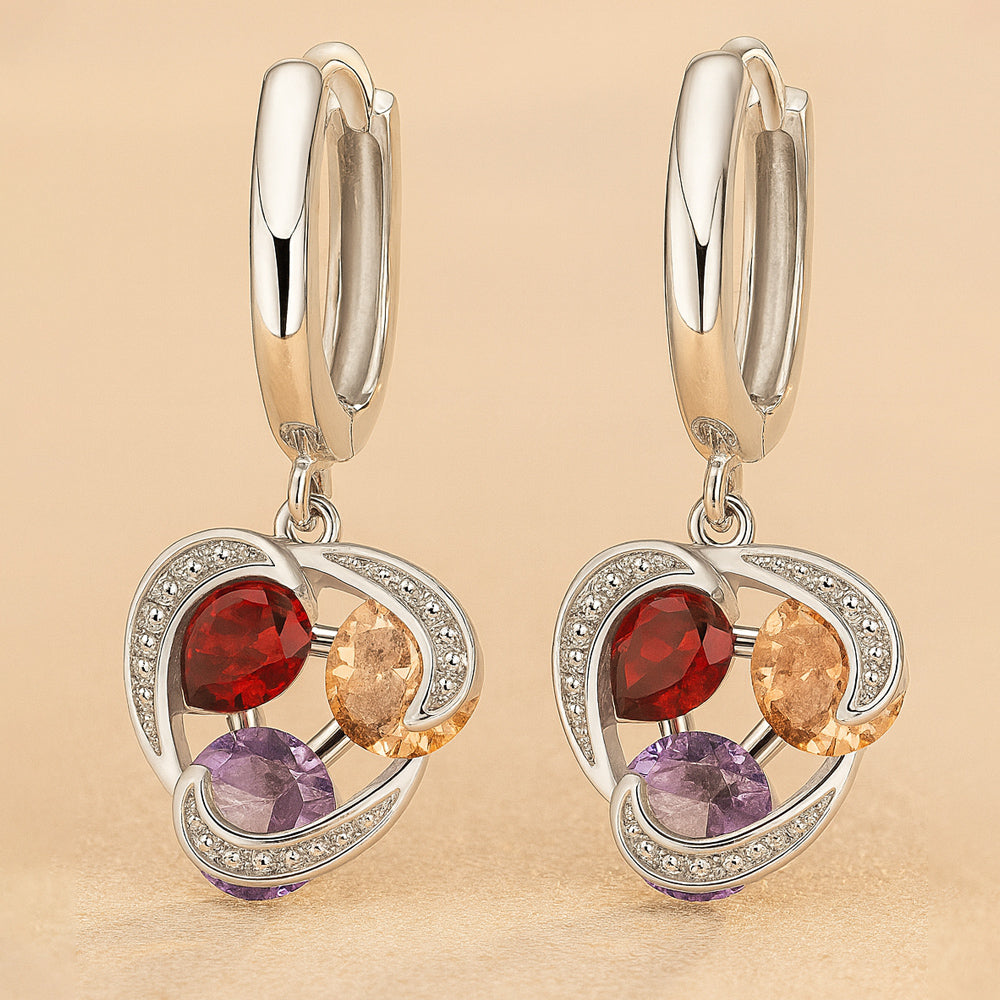 Schmuck Set aus 925er Sterling Silber, Rainbow Diamonds