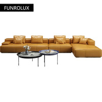 Exklusive Light Luxury Leder Wohnkombination