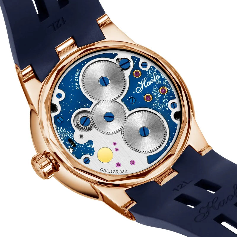 Haofa luxury men watch carrousel sapphire starry dial mechanical wristwatch