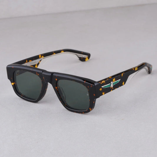 Jacques Marie Mage,THUNDERCLOUD thick solid acetate square Design sunglasses