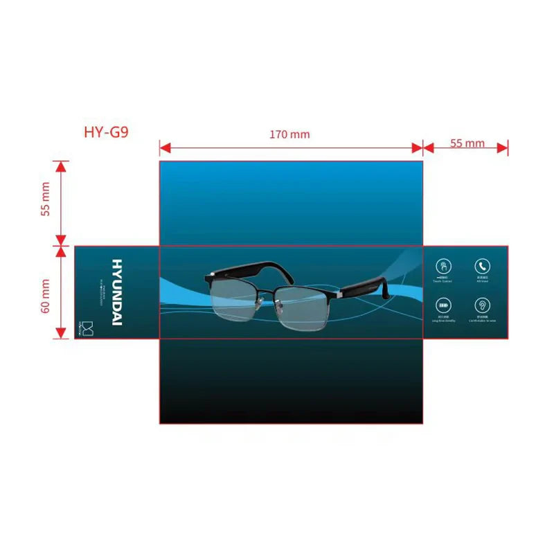 Smart AI Brille mit Echtzeit-Übersetzung in 144 Sprachen - Kabellose Bluetooth-Übersetzungsbrille